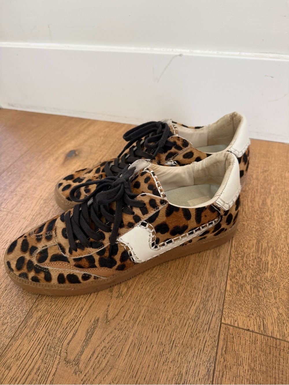 Dolce Vita Leopard Print Sneakers in Brown and Black Size 9.5